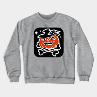 Scary Halloween pumpkin monster face head. Crewneck Sweatshirt